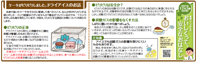 おいしくって安全なお話21年50号 ケーキがピリピリしました ドライアイスのお話