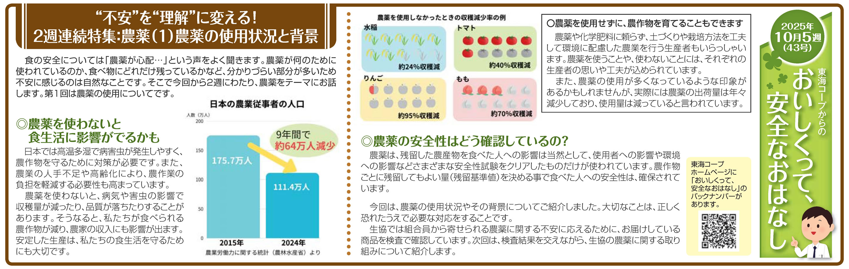 43号‗”不安”を”理解”に変える！2週連続特集：農薬⑴農薬の使用状況と背景