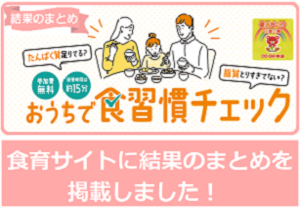 食育サイトに「おうちで食習慣チェック」結果のまとめを掲載しました